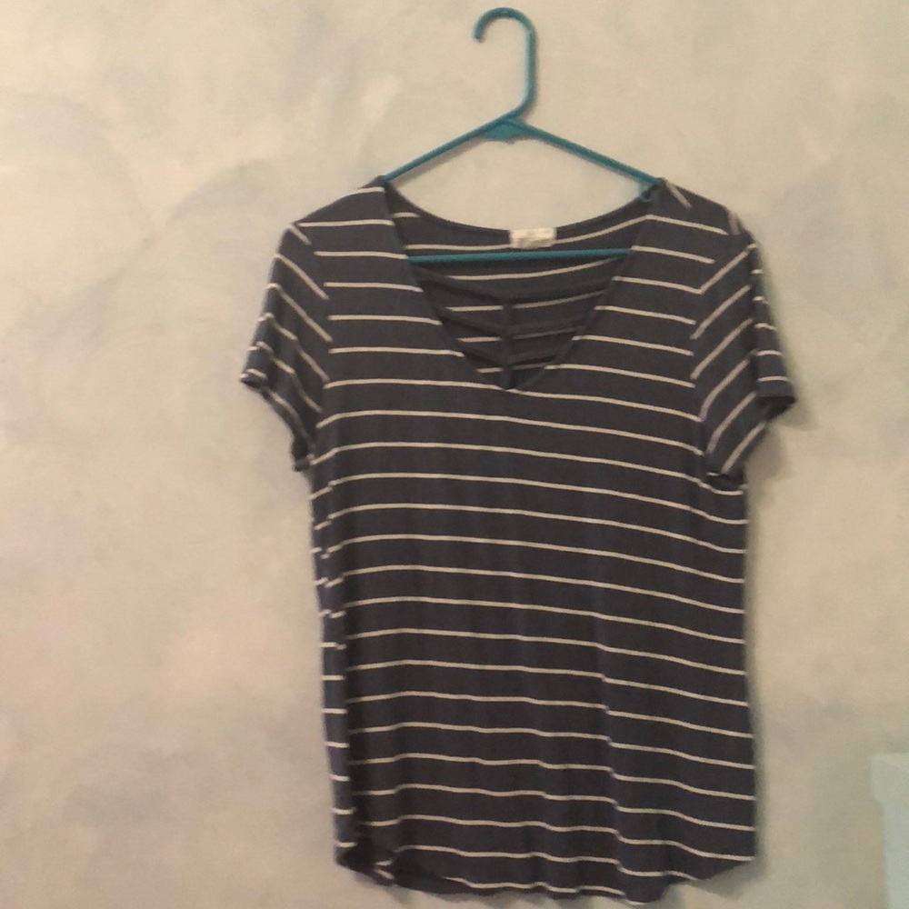 Navy blue striped shirt